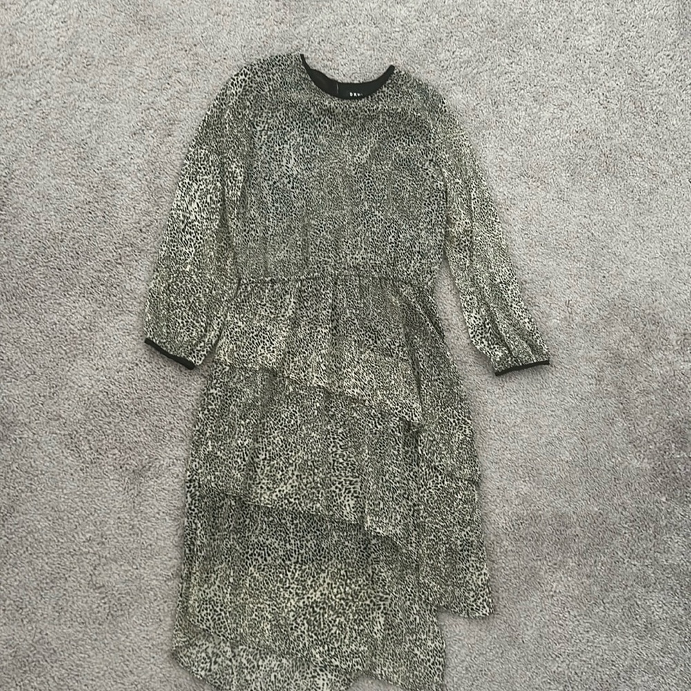 Dkny animal print dress, long sleeve